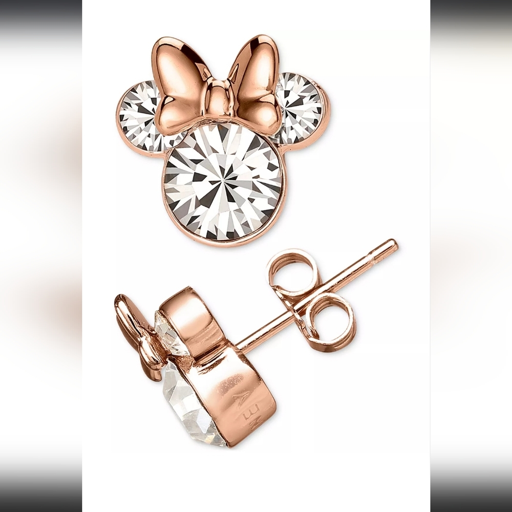 Disney Cubic Zirconia Minnie Mouse Stud Earrings